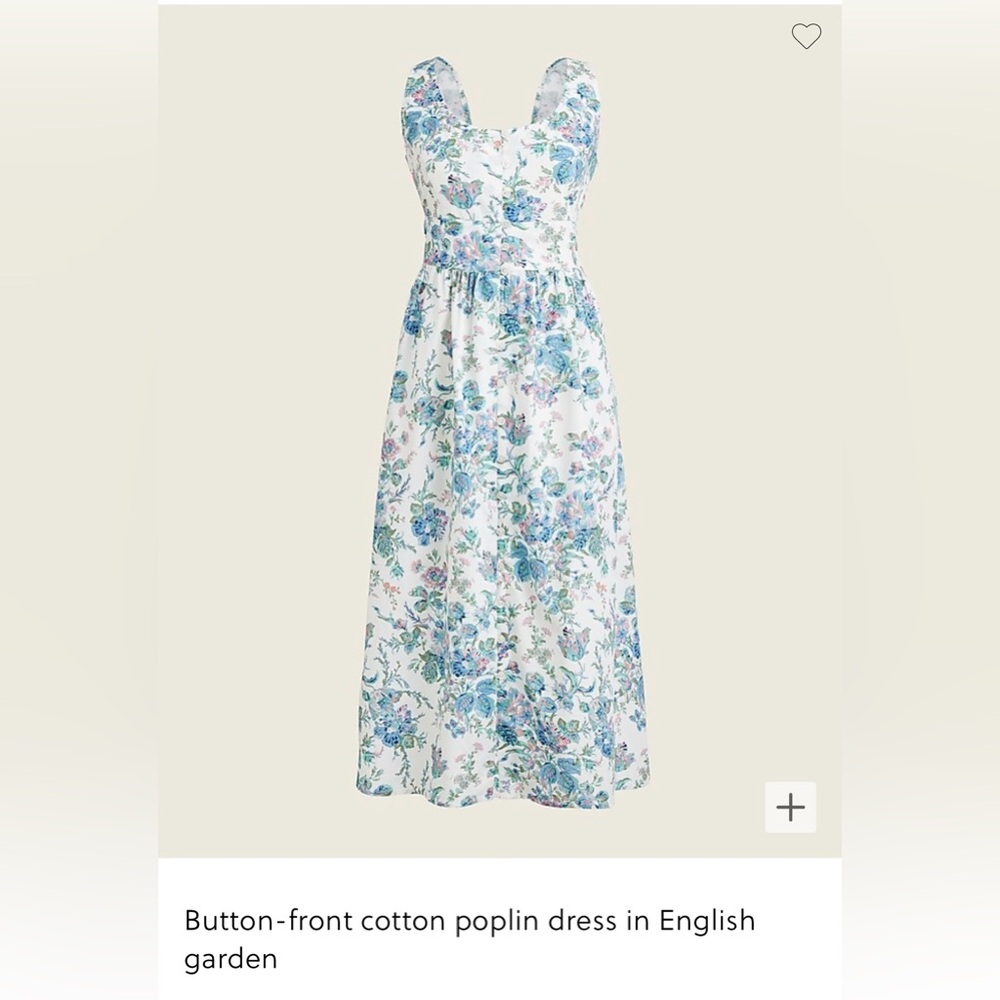 J.CREW button-front cotton poplin dress in English Garden- Brand NEW w/tags SZ 6